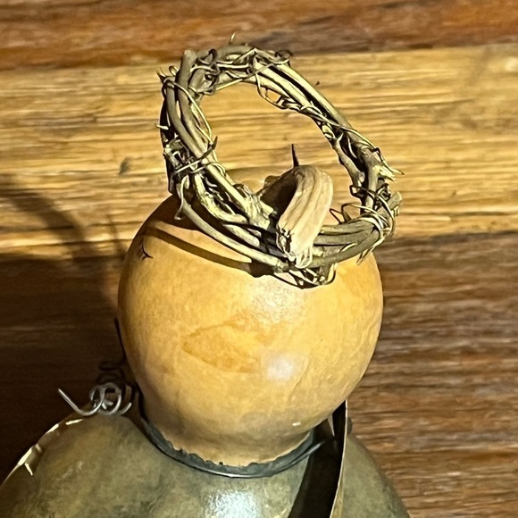 Rustic Adorable Dried Gourd Singing Angel Figurine Christmas Folk Art 7.5" Tall - Picture 6 of 9